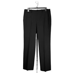 Ralph Lauren Women's Pants Black Stretch Mid Rise Wide Leg Sanderson Trousers 8